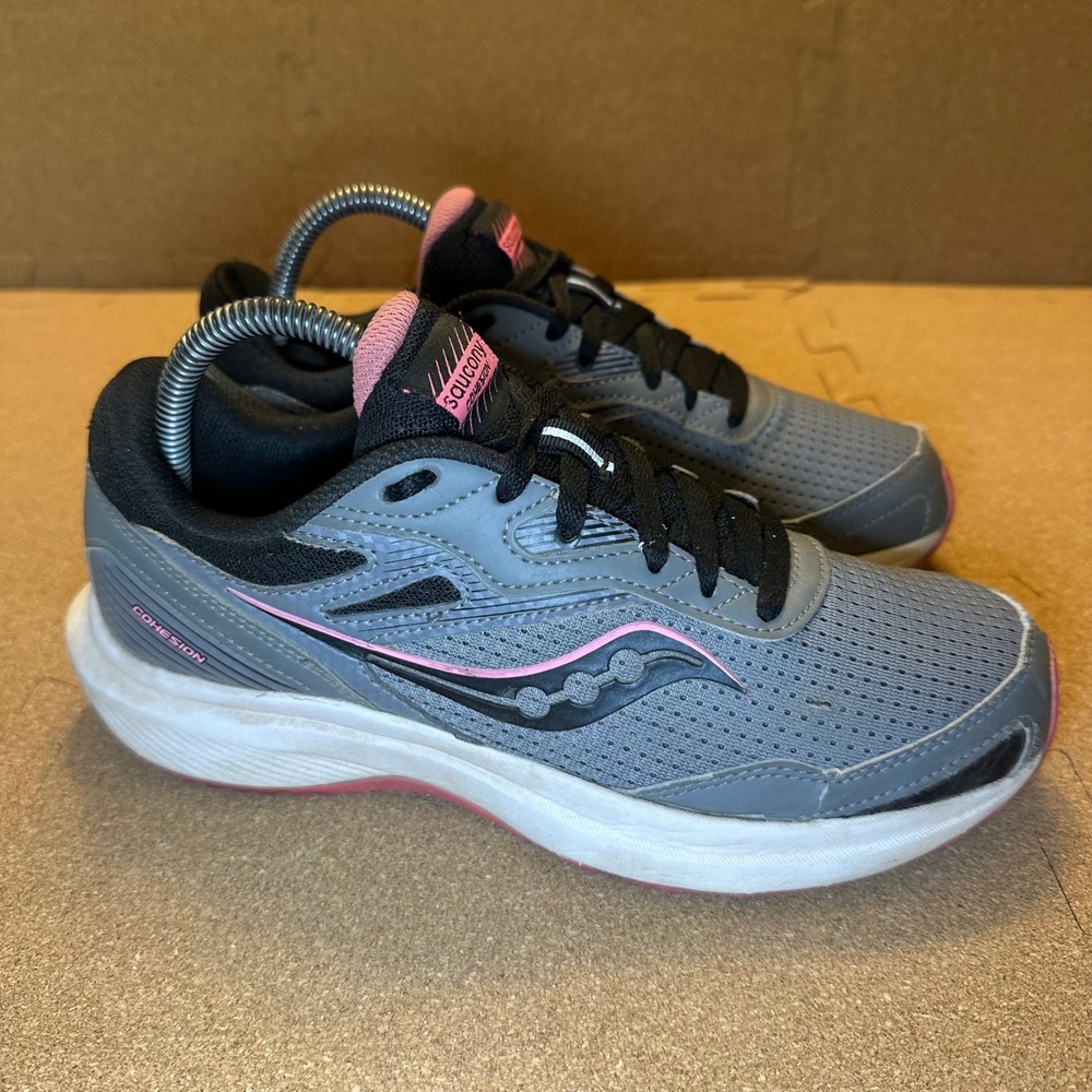 Saucony‎ Cohesion 15 Womens Running Shoes Grey Pink S10781-15 Size 8.5